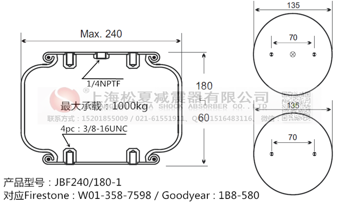 JBF240-180-1橡膠<a href='http://m.cddo.cn/' target='_blank'><u>空氣彈簧</u></a>