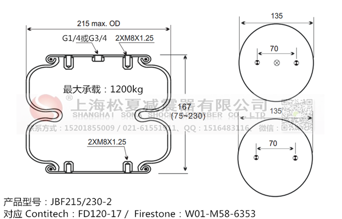 JBF215/230-2橡膠<a href='http://m.cddo.cn/' target='_blank'><u>空氣彈簧</u></a>