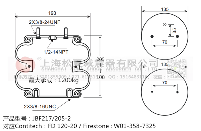 JBF217/205-2橡膠<a href='http://m.cddo.cn/' target='_blank'><u>空氣彈簧</u></a>